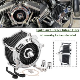 Unbranded Spike Air Cleaner Black Intake Filter Kit For Harley M8 Touring Trike 2017-2023