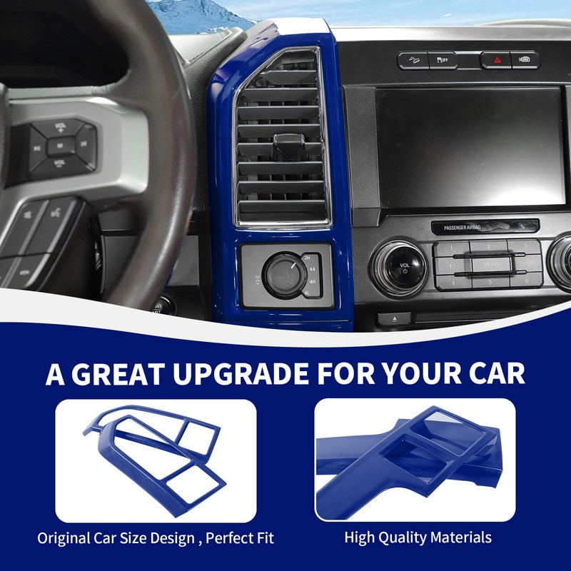 RAZPOY for F150 Interior Trim Kit, 4PCS Center Console AC