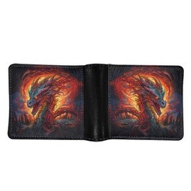 HUIACONG Men Slim Thin Wallets Cash Coins Storage Card Holder Bifold Wallets, Cool Dragon, one size, Casual