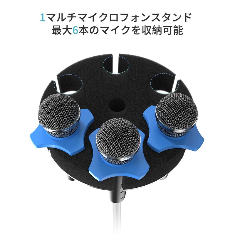 Etour [2024 Upgrade] Multi Mic Holder for Microphone Stand, Circular
