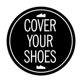 Signs ByLITA Circle Cover Your Shoes Sign (Black) - Small