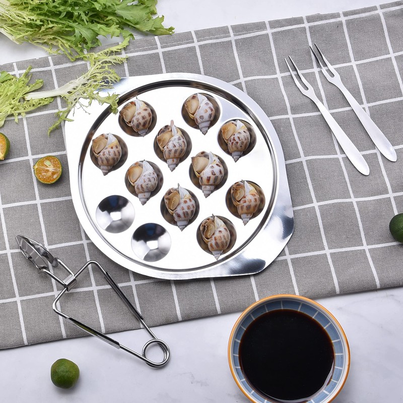 StnKitchExplor 4pcs Set of Escargot Tool Stainless Steel Snail 4