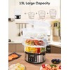 FOHERE Food Steamer for Cooking,13.7QT Vegetable Steamer with Stackable 3