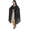 Arts Of India Women's Black Embroidered Chiffon Dupatta,Chunni,Dupatta, Stole. (Black