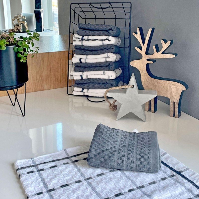 ZOLLNER Set of 10 Tea Towels, 45 x 60 cm,