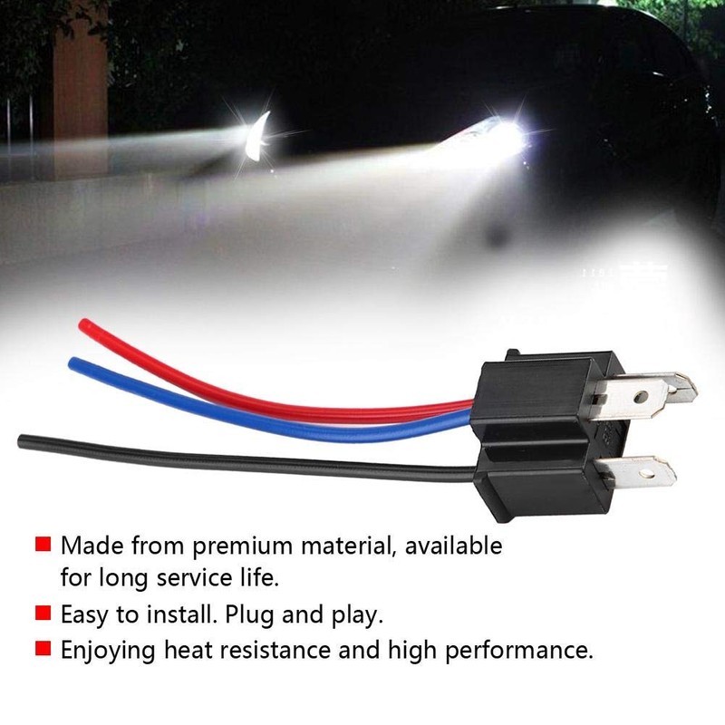 Male Socket H4 Male Head Extension Socket with Wiring Harness