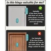 4 Pack Door Hinges Matte Silver, Manganese Steel, 4 Inch