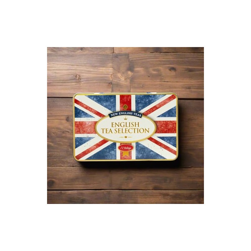 New English Teas Union Jack Flag Tin 72 Teabag Selection