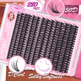 EMEDA Lash Clusters 280pcs 30D 40D Individual Lashes D Curl lash clusters Mixed Tray 9-16mm Cluster Lashes DIY Lash Extensions Soft Eyelash Clusters (50D-0.07D-9-16mm)