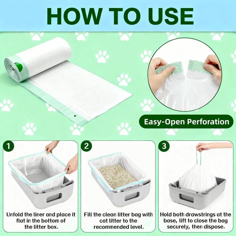 120 Count Cat Litter Box Liners Compatible with Litter Robot