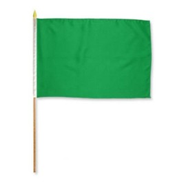 AES 12x18 12''x18'' Wholesale Lot of 6 Solid Green Plain Stick Flag Wood Staff Best Garden Outdor Decor Polyester Material Flag Premium Vivid Color and UV Fade Resistant