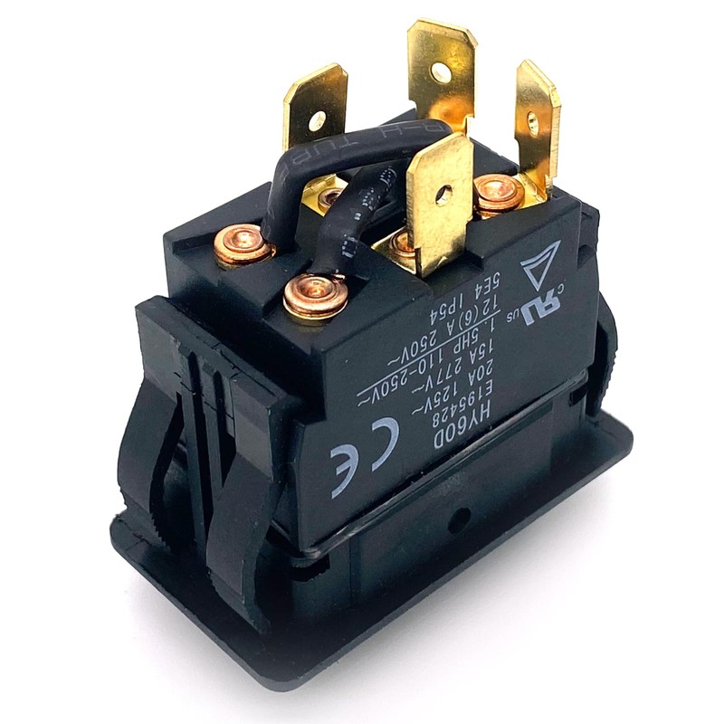 HY60D Rocker Switch RET-EXT 4-Pin 20A 125V (ON-Off-ON) - Compatible
