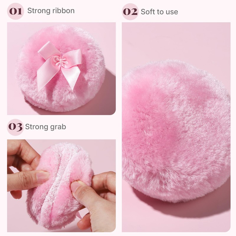 Teenitor 4pcs Powder Puff Soft Powder Puff and Container, Dusting