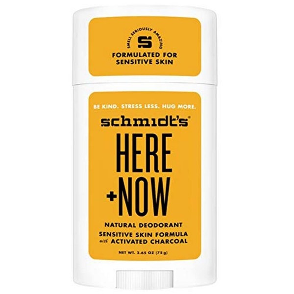 Schmidt's Here + Now Natural Deodorant Stick Sensitive, Magnesium and Activated Carbon, Pack of 1 (1 x 75 ml)
