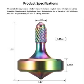 CHEETOP Exquisite Metal Spinning Top, Nicely Machined Stainless Steel Fidget Desk Toy, Perfect Balance Spin Time for Over 9 Mins, Waste Time Efficiently, Easy to Work (Diameter 29mm Large Iridescent)