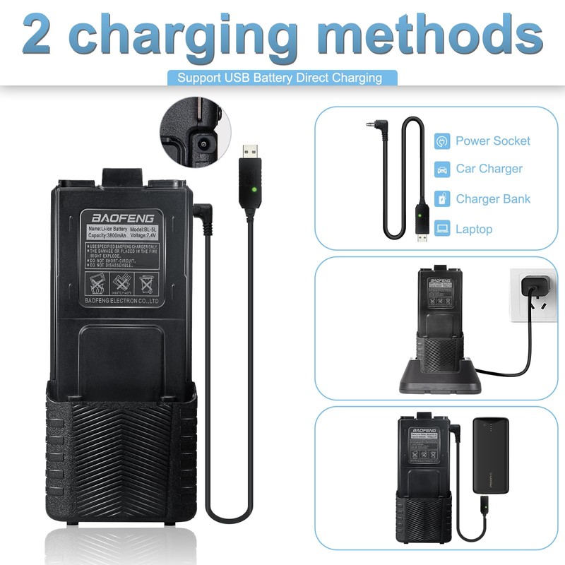 BAOFENG Radio UV-5R Ham Radio(4pcs Batteries), Handheld 8W Upgrade Long