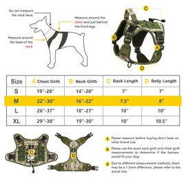 WINGOIN Tactical Dog Harness for Medium Dogs, Heavy Duty No Pull Dog Harness with Handle, Adjustable Reflective Military K9 German Shepherd Dog Vest for Training, Walking, Hiking, Green Camo(M)