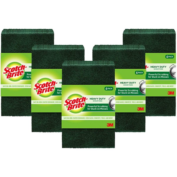 Scotch-Brite Heavy Duty Scour Pads, Great For The Kitchen, Garage and Outdoors, Ideal For Garden Tools and Grills, 30 Pads