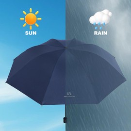 Mini Umbrella, Pocket Umbrellas with 8 Ribs, Umbrella Storm Resistant, Pocket Umbrella, UV Protection, Sun Protection Umbrella, Outdoor Uv Folding Umbrella, Windproof and Storm Resistant, navy