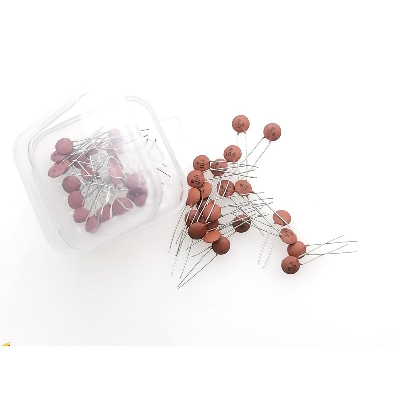 20pcs. of 104 Ceramic Capacitor 0.1uF 100nF Low Voltage DIP
