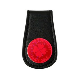 MARUA Golf Marker Light Collecting Marker Leather Belt (Magnet Clip Type) (RD) Red