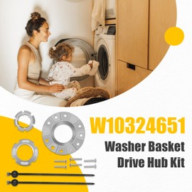 W10324651 Washer Basket Drive Hub Kit Replacement, Drive Block for Inner Tub, fit for Whirlpool Maytag Amana Kenmore Crosley, Replaces AP4557873, W10291415, W10291416, W10291417, PS2581262, EA2581262