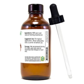 Nutmeg Essential Oil - 4 fl oz Amber Glass Bottle w/Glass Dropper - 100% Pure & Natural - GreenHealth