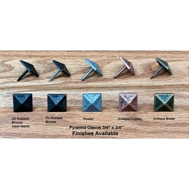 10 Pack of Clavos, Pyramid Shape, 3/4" x 3/4" (Antique Brass)