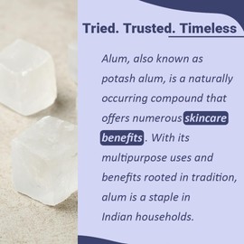 Mi Nature Alum Powder Potassium (Fitkari/Phitkari) -100% Natural Skincare for Acne, Odor Control & Water Purification Face Mask for |Pore Refining 227g |Face Pack Powder |Cruelty-Free