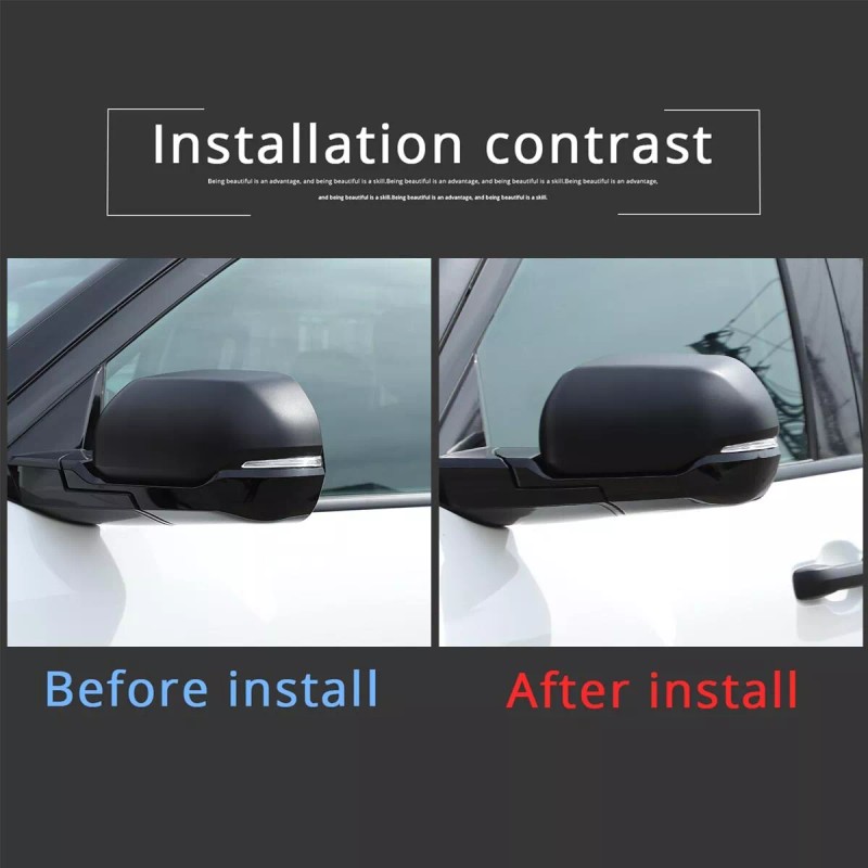 autotrim000 Matte Black Side Rearview Mirror Guard Cover Trim Set