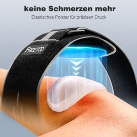 FREETOO Lightweight Elbow Bandage Tennis Elbow Bandage for Men and Women for Strength Sports in the Gym, Elbow Bandage for Golfer's Elbow Epicondylitis Clip for Right and Left, Black/Grey