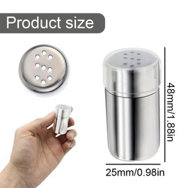 WUSJCOF Set of 2 Mini Salt Shaker Stainless Steel Salt and Pepper Shakers for Lunch Box, Bento Box, Office, Camping