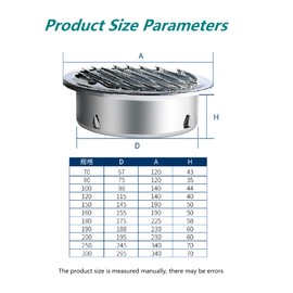 4" Stainless Steel Air Soffit Vents, Allvent Louvered Grille Cover Vent Flat Ducting Air Vent Wall Outlet for HVAC Ventilation
