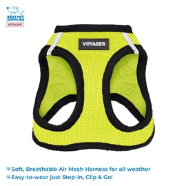 Voyager Step-in Air All Weather Mesh Harness and Reflective Dog 5 ft Leash Combo with Neoprene Handle, for Small, Medium and Large Breed Puppies by Best Pet Supplies - Green, Small