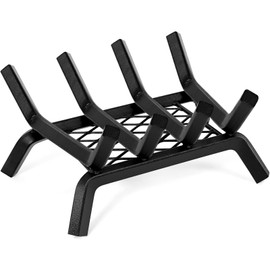 INNO STAGE Fireplace Grates with Ember Retainer- 21 Inch Fireplace Log Grate Heavy Duty Solid Steel 7-Bars, Fire Grate, Inside Wrought Cast Iron Wood Stove Pit for Indoor Outdoor Chimney Hearth
