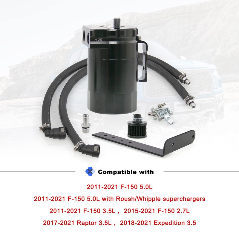RULLINE Oil Catch Can Kit Oil Separator Reservoir Tank Engine
