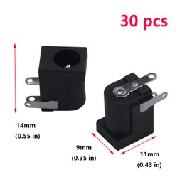 Antrader 30pcs 5.5mm x 2.1mm 3 Pin PCB Mounting Female DC Power Jack Socket Connector