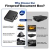 HIBWN Fireproof Document Box, Hard Case Fireproof File Organizer with