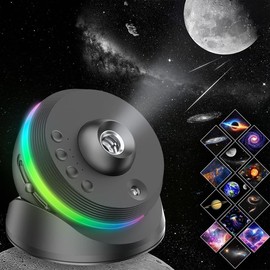 VanSmaGo 13 in 1 Galaxy Projector for Christmas Gift, 360° Rotatable Starry Sky Projector, 4K HD & Large Scale Projection, Decorative Galaxy Projector Light, Planetarium LED Light, Nightlight for Kids Bedroom, Wedding Home Room Decor light sensor - Color