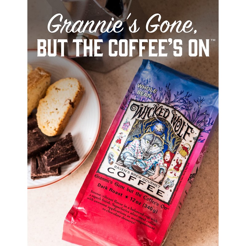 Raven's Brew Coffee Full Bodied Coffee Dark Roast Whole Bean