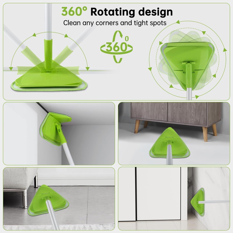 Wall & Baseboard Cleaner Mop Tool with 82'' Long Handle,