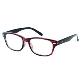 Calabria R444S Vintage Reading Eye Glasses +1.50 Red Stripe Colorway Men Women Retro Eyeglass Readers Trendy Fashion Stylish