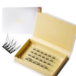 Ollio Whispy, L, Glue-free, Partial False Eyelashes, 5 Bundles, Set of 24, Korean Cosmetics Wispy