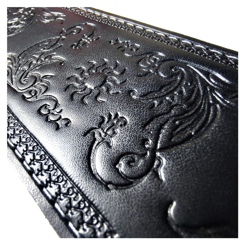 GeekPromise Embossing Pattern Natural Cowhide Guitar Strap Body Strap Suitable