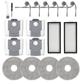 Chuancheng 18-teiliges Zubeh?r-Set f1r Roborock Saros Z70 / Saros Z70 Ultra Staubsauger, Ersatzteile, 2 Filter, 4 T1cher, 6 Seitenb1rsten, 4 Staubbeutel, 1 Reinigungswerkzeug, 1 Schraubendreher