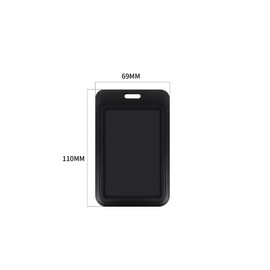LannuMet 3 Pack Sliding ID Badge Holder,Hard Plastic Card Holder with Clear Window, Vertical Badge Holders for Office, School, Credit Cards, Key Cards,Black