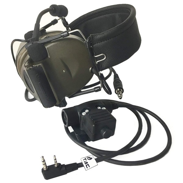 【Z-TAC Official Store】 ZTactical Comta II TacticalHeadset（Z041-FG）+ U94 zPTT Kenwoo Push-to-Talk（Z113KEN） Noise Reduction Headphones WalkieTalkie Dual zPTT for Military Radio