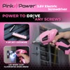 Pink Power Cordless Screwdriver Set - 3.6V Electric Screwdriver Rechargeable