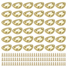 UFURMATE Keyhole Hanger with Screws, 36 Pieces Three Hole Triangle Keyhole Frame Hangers Metal Picture Hanger Keyhole Hanging Clasps Keyhole Hanging Clips (Gold)