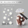100Pcs Daisy Candy Bags Gusseted Cellophane Bags (Size 5.9"x9"x2"）With Gold
